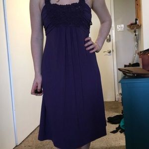 Cotton Purple Midi Dress